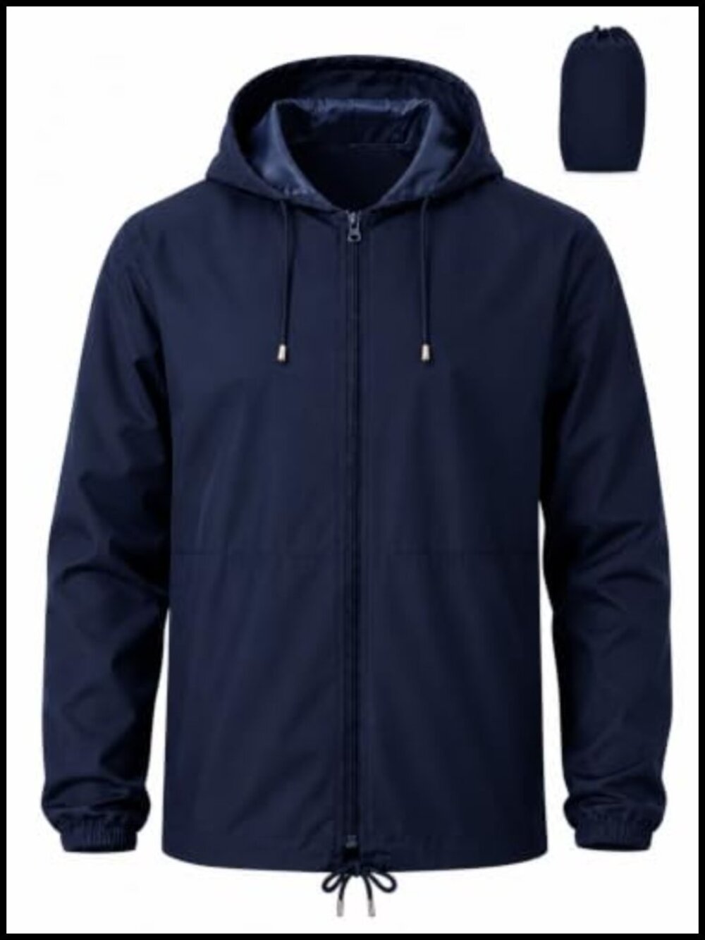 Mens Waterproof Rain Jacket Windbreaker Packable Hooded Lightweight